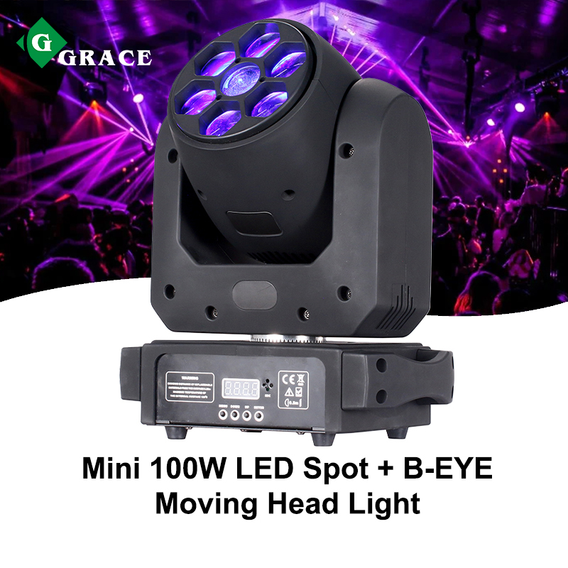 Mini 100W LED Spot+B-EYE Rotating  Moving Head Light