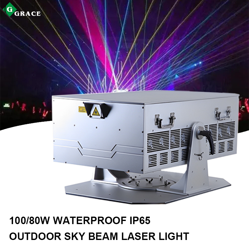 100W Outdoor Sky beam Laser Waterproof IP65 RGB Full Color Laser Light Show