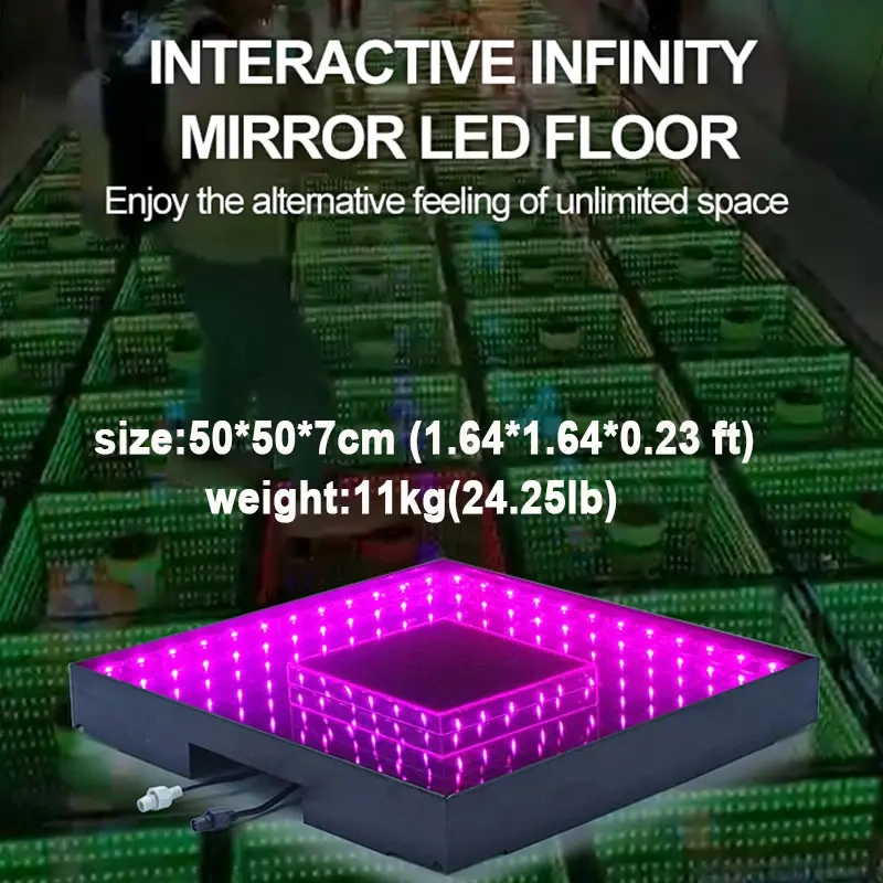 Monoblock tempered glass 3D mirror RGB panels led dance floor