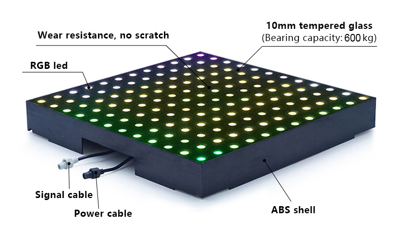 Igracelite 2ft By 2ft led dance floor magnetic 8*8 pixel