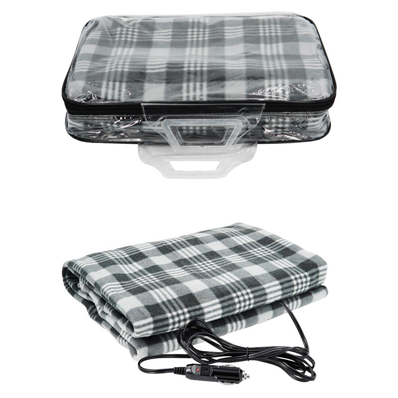 Flame Resistant Electric Car Blanket Heated 12 Volt Travel Throw For Car and RV For Cold Weather