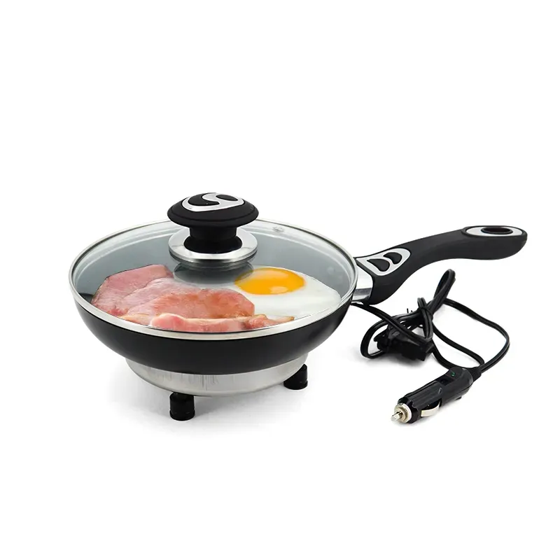 Scratch resistant nonstick mini shaped frying pan aluminum 12V portable car frying pan