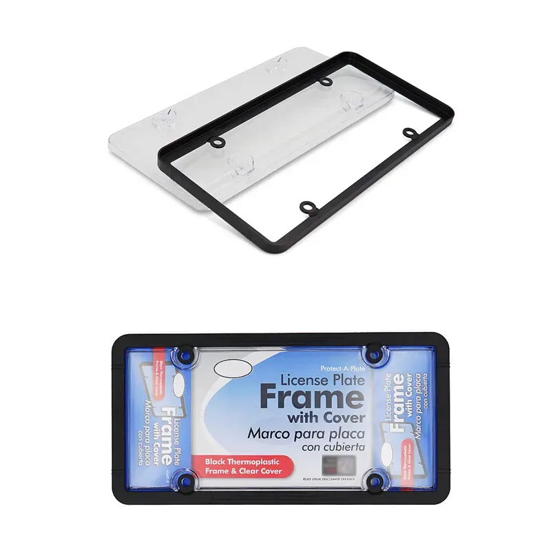 High Quality Plastic Car ABS License Plate Frame With PC Cover