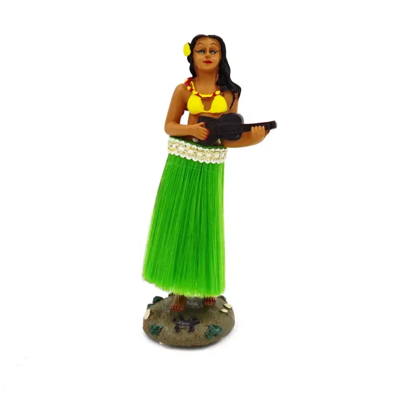 Hawaiian Hula Girl Dashboard Doll with Ukulele Bobbleheads for Car Dashboard