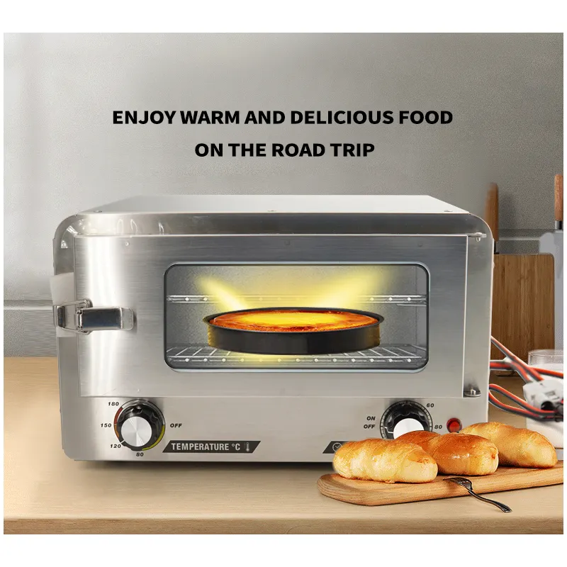 DC12V 120W Stainless Steel Toaster Oven Food Heater Portable Microwave For Car/Truck/Camping