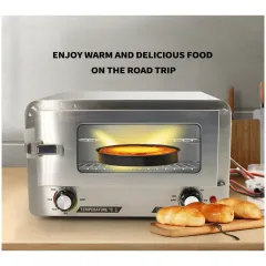 DC12V 120W Stainless Steel Toaster Oven Food Heater Portable Microwave For Car/Truck/Camping