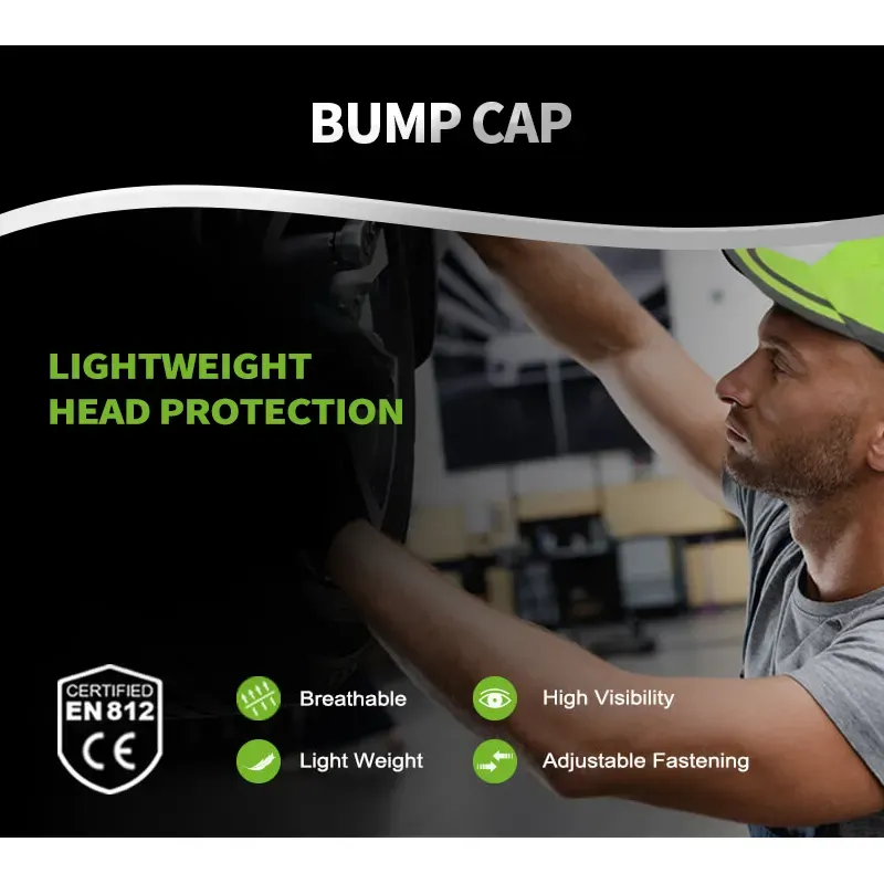 Lightweight Bump Cap Baseball Hat Style Breathable Head Protection