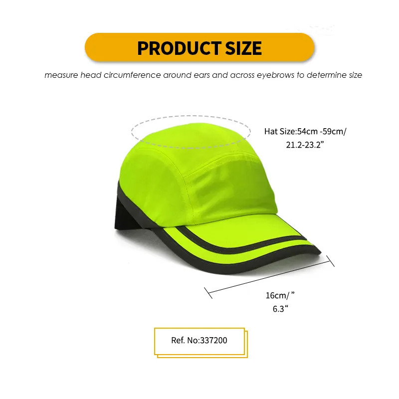 Lightweight Bump Cap Baseball Hat Style Breathable Head Protection