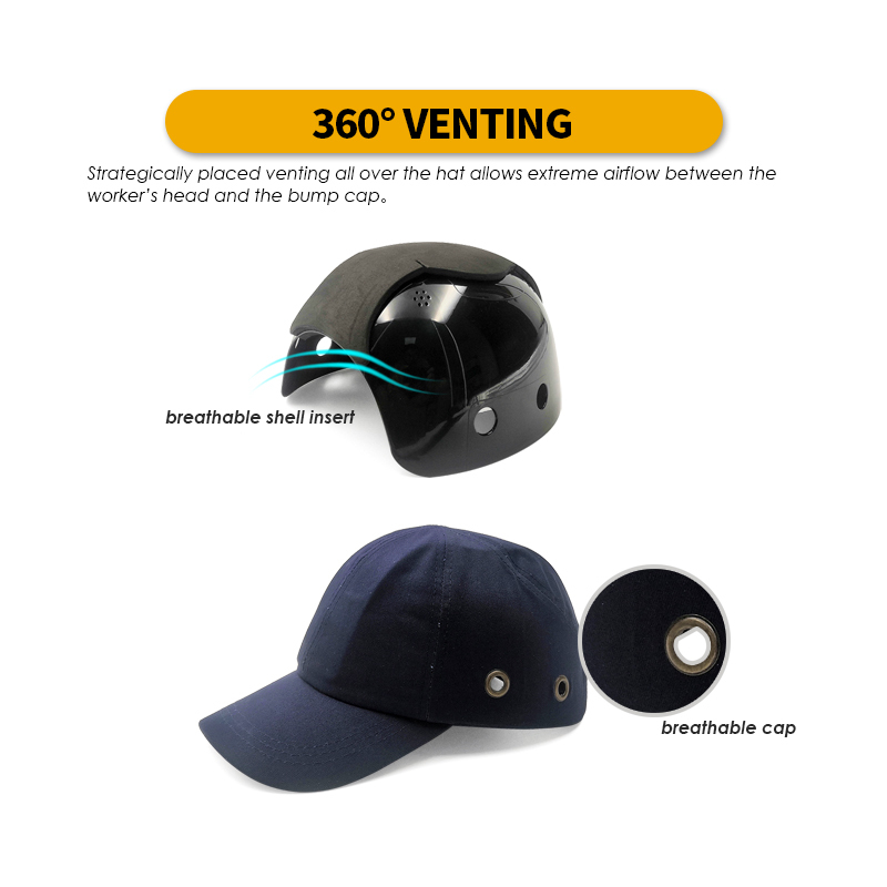 Custom black safety ABS EVA inner protective summer bump cap helmets