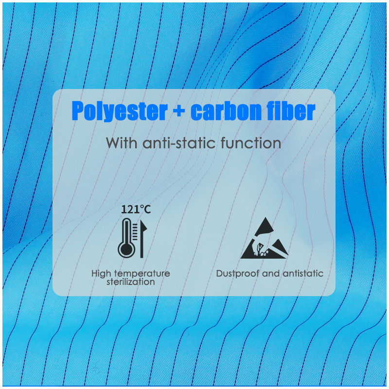 ESD Smock Polyester Carbon Fiber Antistatic Dust prevention