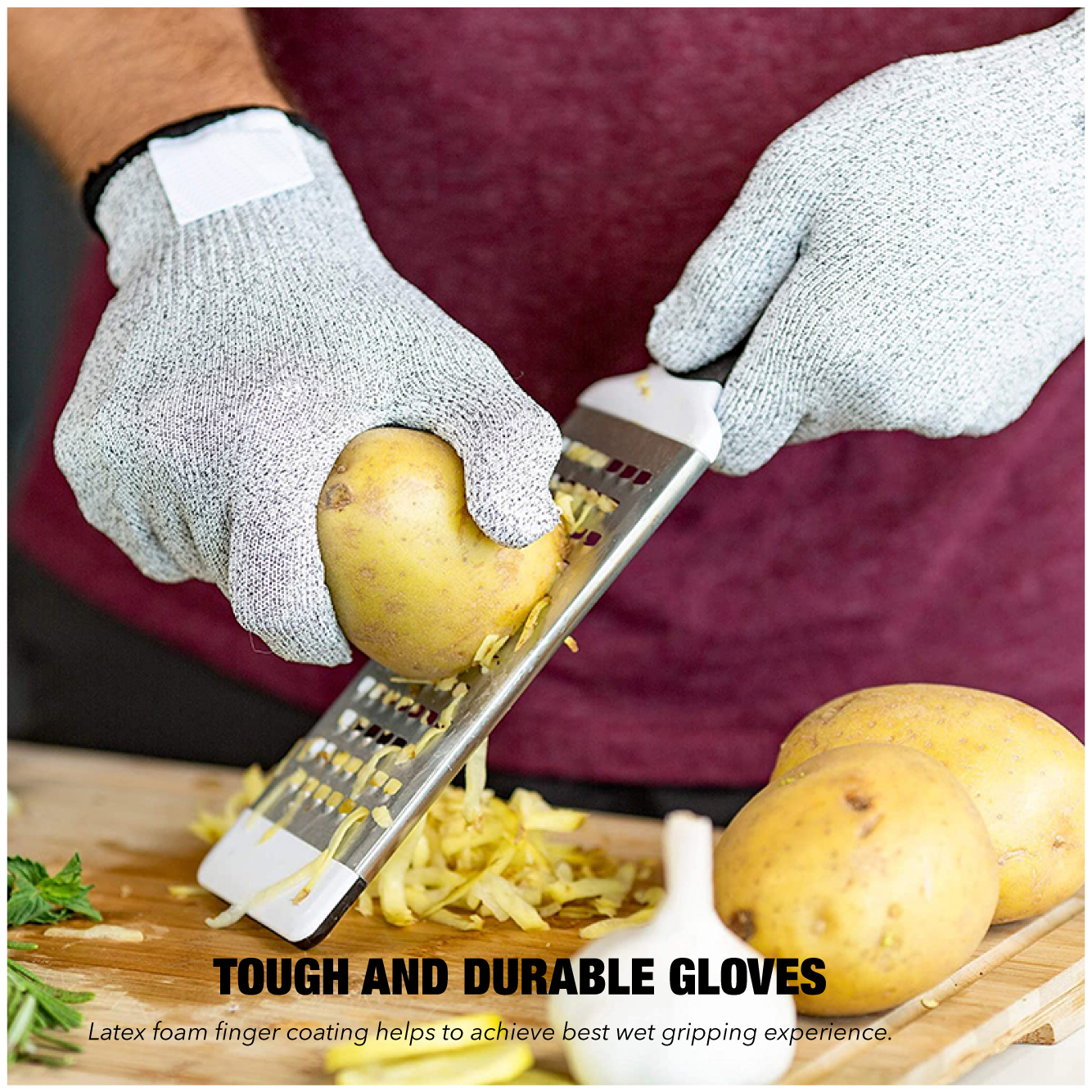 Cut Proof Work Safety Protection Spearfishing Construction Kitchen Anti Cut Glass Fiber Pe Carbon Fiber Polyester Gloves