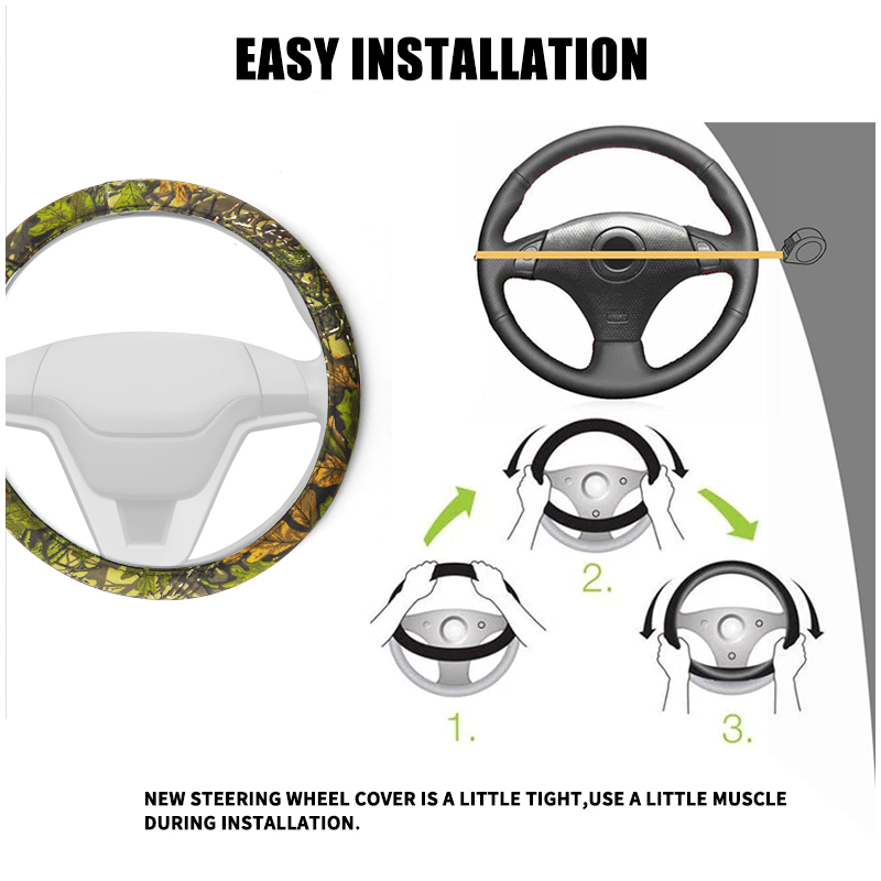 Large Size Steering Wheel Cover Cloth Material Great Grip Anti-Slip Design