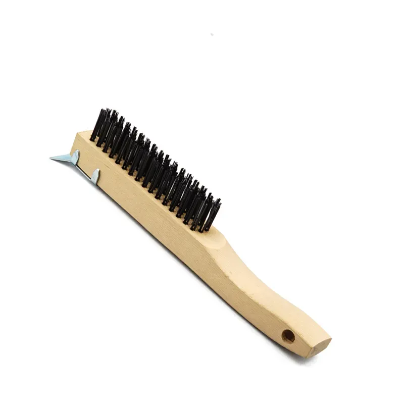 Rust Cleaning Polishing Wire Scratch Brush Manufacturer with Wood Handle