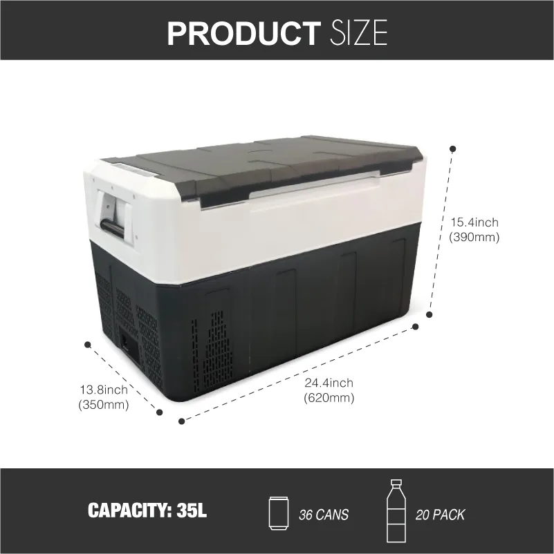 35L Car Fridge Camping Cooler DC 12V Car Portable Fridge Freezer Refrigerator Electric Compressor