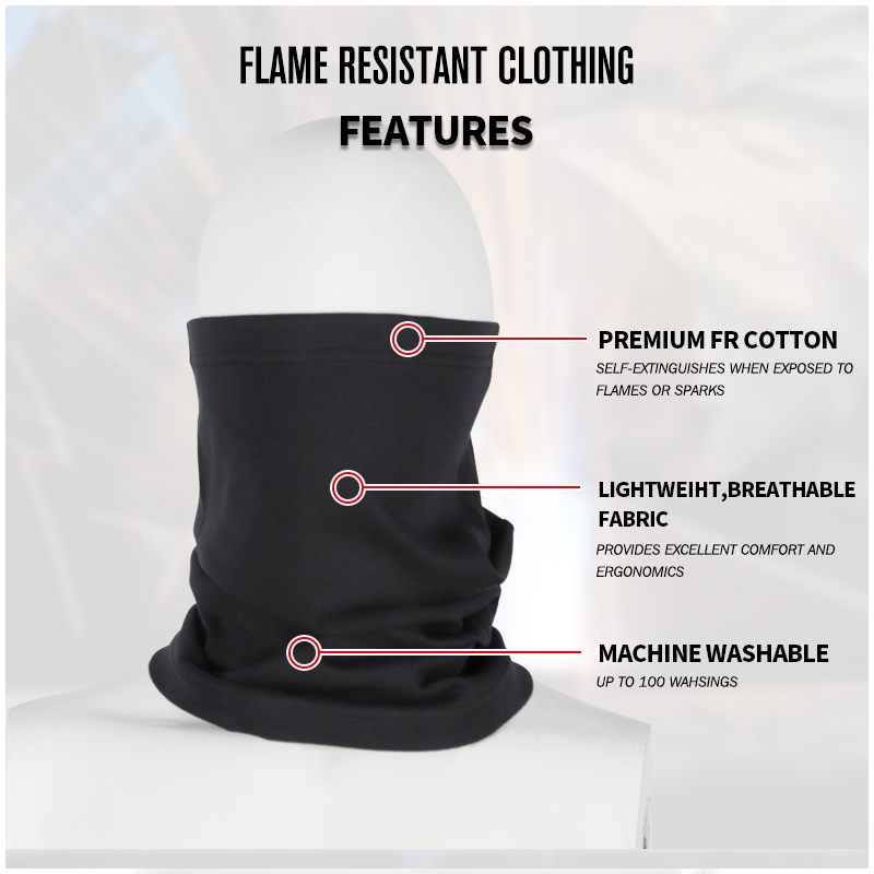 FR Neck Gaiter Black Flame Resistant Face Mask