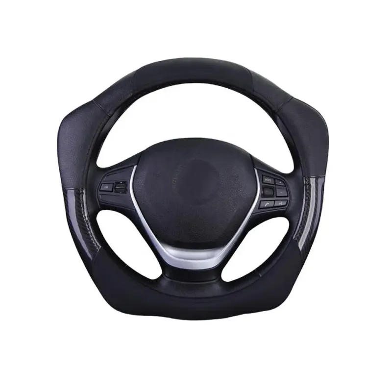 Wholesale microfiber leather carbon fiber rubber car steering wheel cover universal
