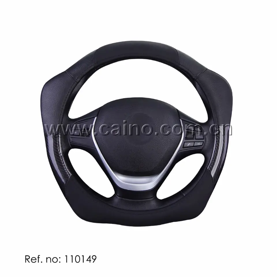 Wholesale microfiber leather carbon fiber rubber car steering wheel cover universal