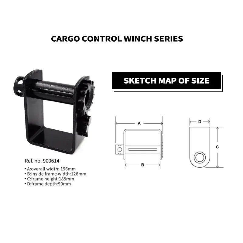 Weld-On Winch for Flatbed Trailer Heavy Duty Tie-Down Winch