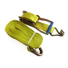 2"x15' Heavy Duty Ratchet Tie Down Strap With Steel Dual J-Hooks 2200LBS Working Load