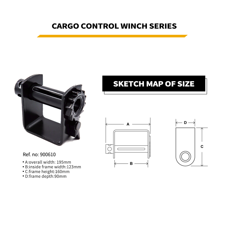 Standard Weld-On Winch for Flatbed Trailer Heavy Duty Standard Tie-Down Winch