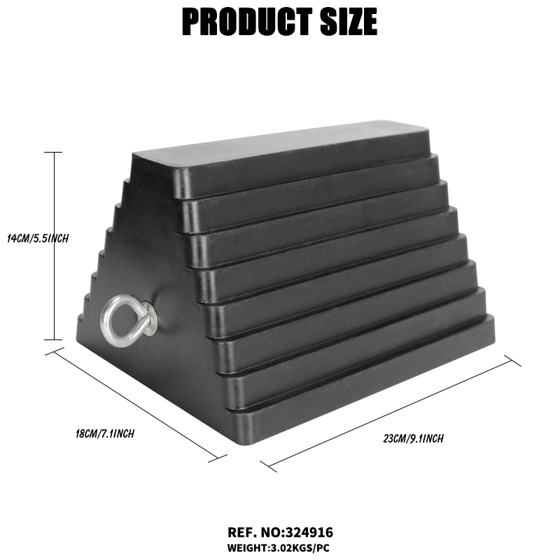 Heavy Duty Rubber Wheel Chock With Handle