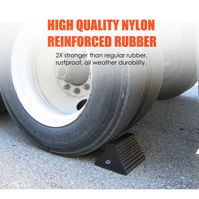 Heavy Duty Rubber Wheel Chock With Rope
