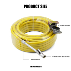 Air PVC 50' Tire Inflator Hose Kits with Gladhand Air Chuck Hose