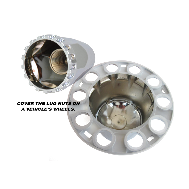 ABS Chrome Rear Wheel Axle Cover With Removable Hub Cap Threaded Nut Covers