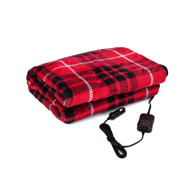 Flame Resistant Electric Car Blanket Heated 12 Volt Travel Throw For Car and RV For Cold Weather