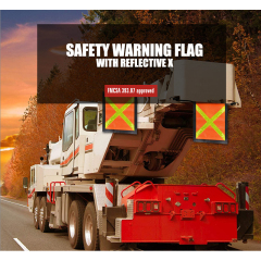 FMCSA 393.87 approved 18 x 18 Inch PVC Mesh Safety Flag With Reflective X