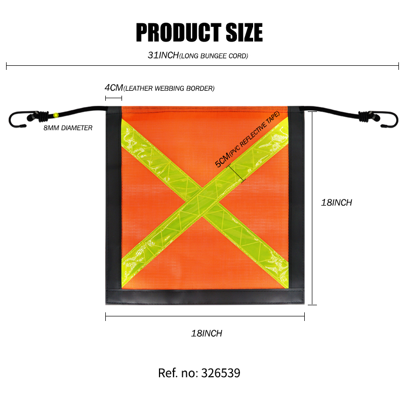 FMCSA 393.87 approved 18 x 18 Inch PVC Mesh Safety Flag With Reflective X