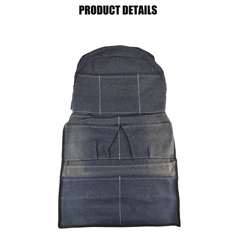 Deluxe Denim Seat Car Organizer with Seat Back Storage Pockets and Bag Dispensers