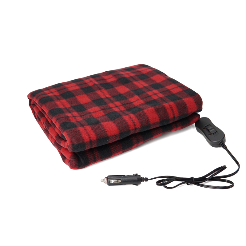Electric Car Blanket Heated 12V Fleece Travel Blanket For Car and RV For Cold Weather