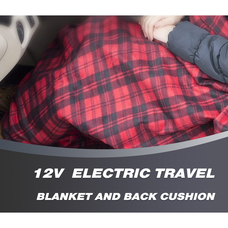 Car Blanket Heated 12V Electric Travel Blanket Back Cushion For Car and RV For Cold Weather