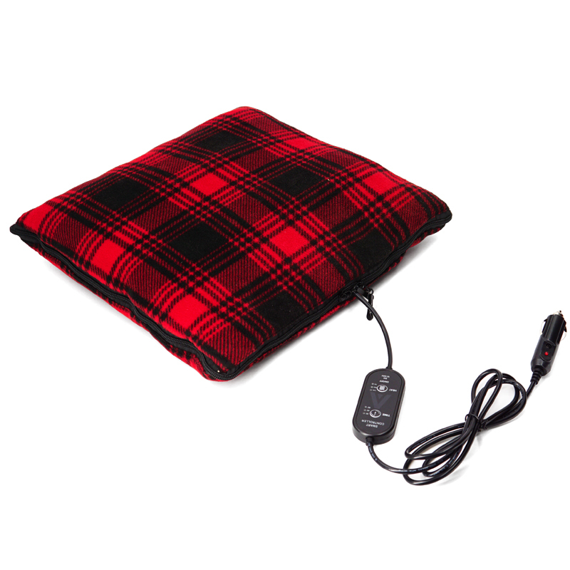 Car Blanket Heated 12V Electric Travel Blanket Back Cushion For Car and RV For Cold Weather