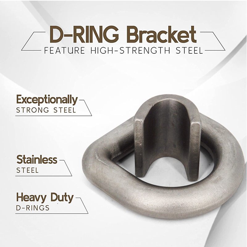 Heavy Duty Weld-On Forged D Ring 47000 Pounds Break Strength for Trailers Trucks and Cargo Tie Downs