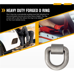 Heavy Duty Weld-On Forged D Ring 47000 Pounds Break Strength for Trailers Trucks and Cargo Tie Downs