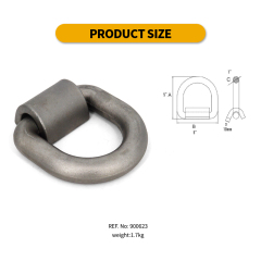 Heavy Duty Weld-On Forged D Ring 47000 Pounds Break Strength for Trailers Trucks and Cargo Tie Downs