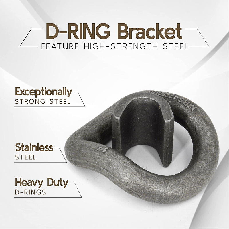 Heavy Duty Weld-On Forged D Ring 47600 Pounds Break Strength for Trailers Trucks and Cargo Tie Downs