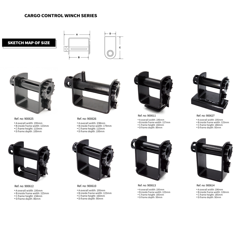 Standard Sliding Winch for Flatbed Trailer Heavy Duty Standard Tie-Down Winch