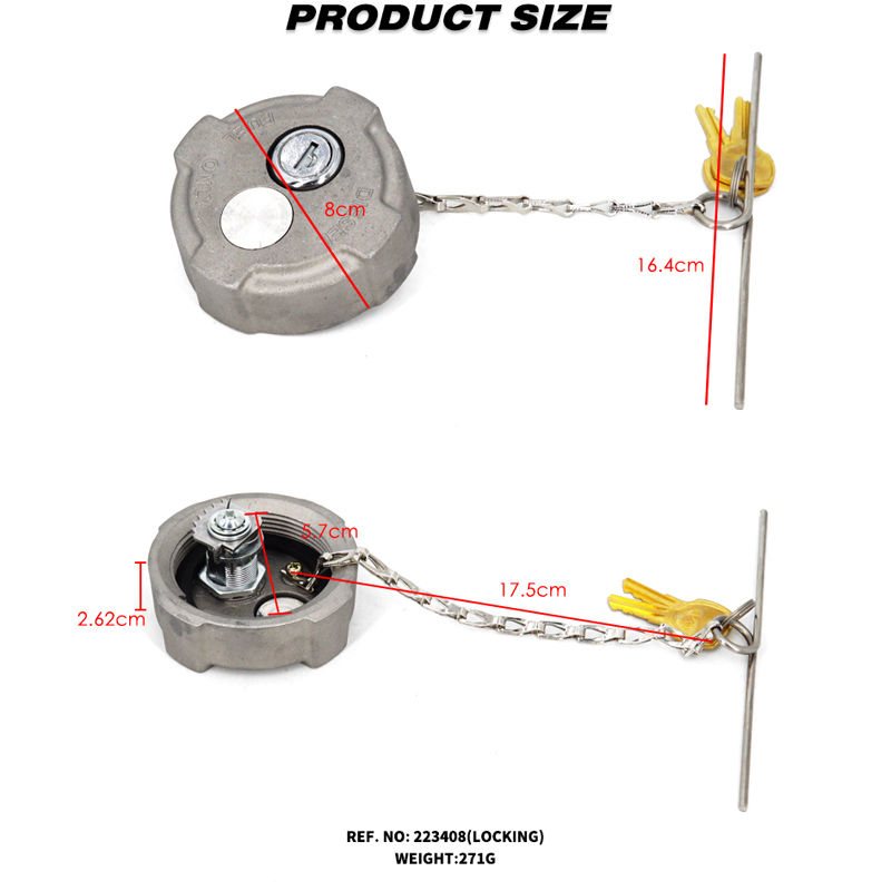 Aluminum Locking Diesel Fuel Cap 2" - 11.5 NPSH Fuel Tanks Cover Replacement Parts