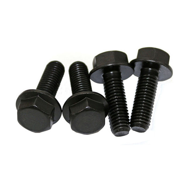 Flange Hex Bolt Steel Black