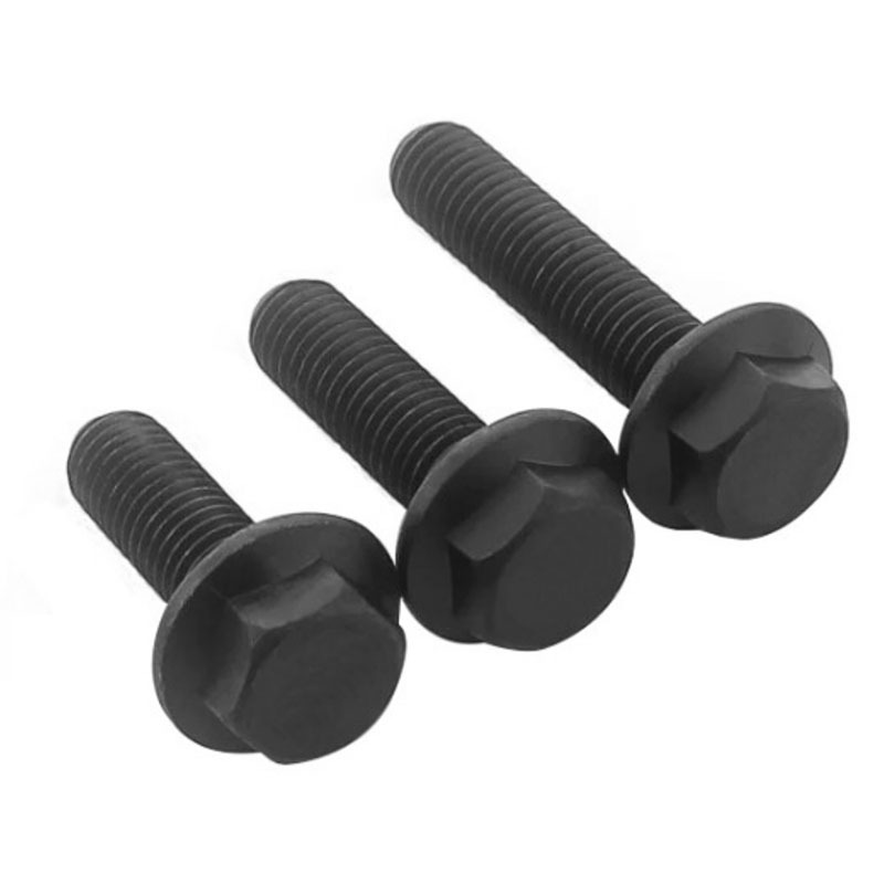 Flange Hex Bolt Steel Black