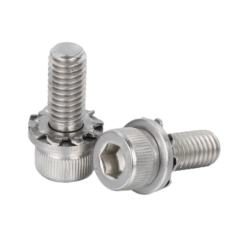 Staniless Steel Socket Cap Head SEMS Screw with External Tooth Washer + Flat Washer