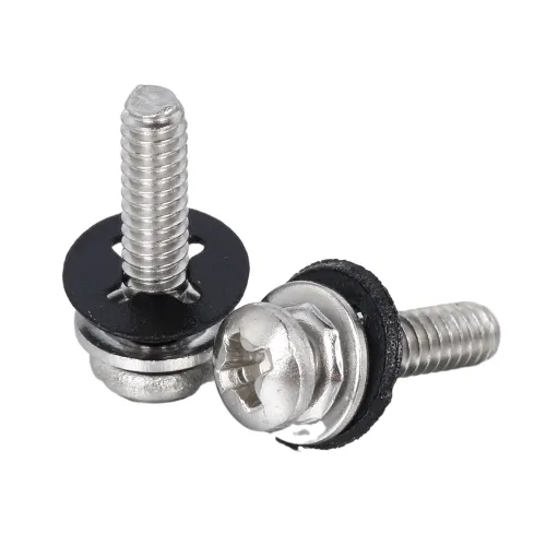 Staniless Steel Pan Head SEMS Screw with Square Cone Washer Nylon Washer