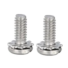 Stainless Steel Pan Head Slooted SEMS Screw With External Tooth Washer