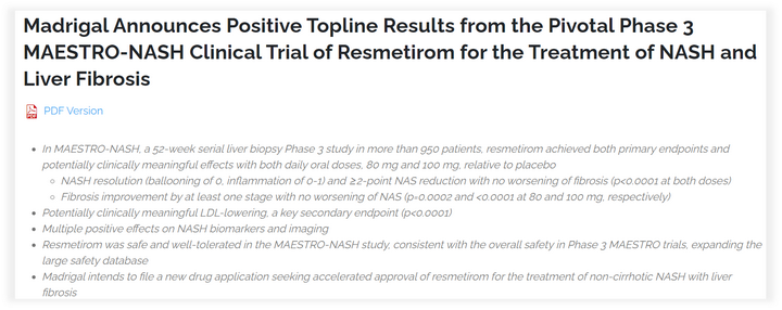 NASH treatment drug hits high note: Resmetirom Phase III progress excellent