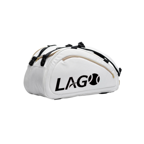High-quality White Leather Custom Logo Unisex Paddle Bag Padel racket