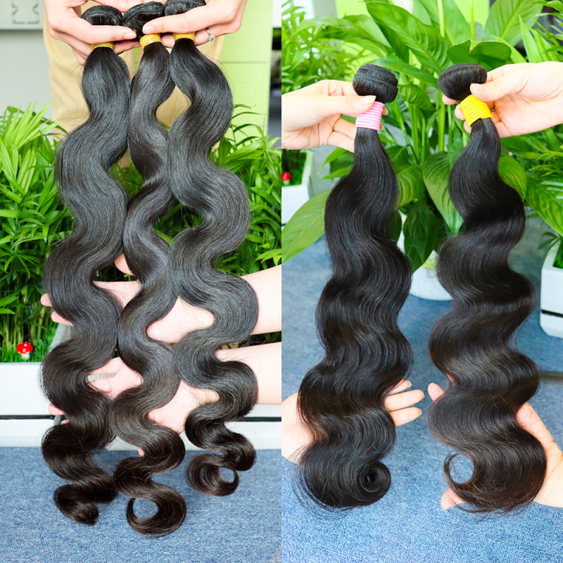 10A 12A grade raw hair & virgin hair 100% unprocessed hair human hair double weft natural color Loose wave body wave straight bundles