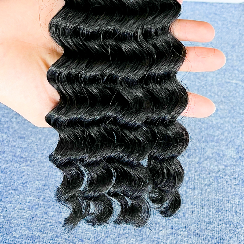 Wholesale Top raw Cuticle Aligned Seamless Clip-Ins 100% Human Hair Deep Wavy PU Clip Ins Hair Extension